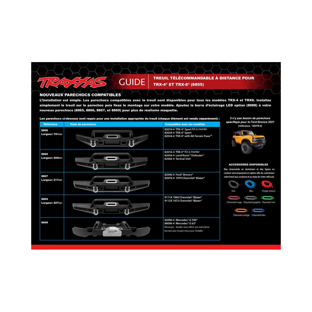 Traxxas pare-choc treuil TRX-4 G-500 / G-63 - TRX8868