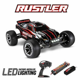 Traxxas Rustler 4x2 charbon + LED avec batterie et chargeur - TRX37054-61