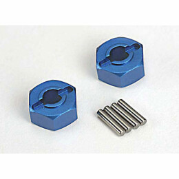 Traxxas hexagones de roues aluminium bleu + goupilles (x2) - TRX1654X