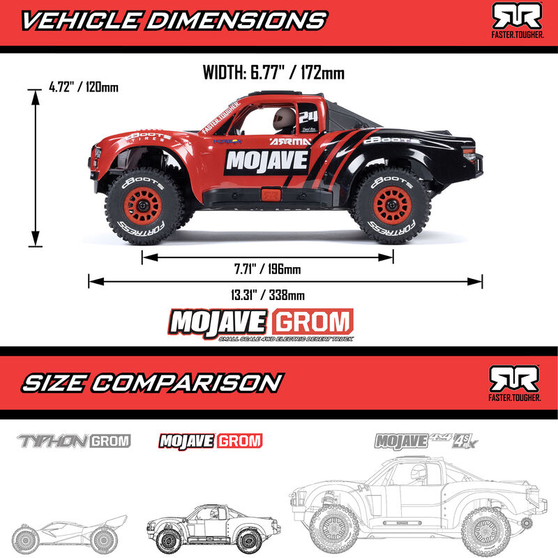 Arrma Mojave Grom 4x4 mega complet rouge - ARA2104T1