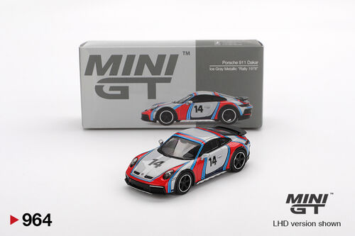 Mini GT Porsche 911 Dakar Ice Grey Rally Tribute 2024 - MGT00964-L